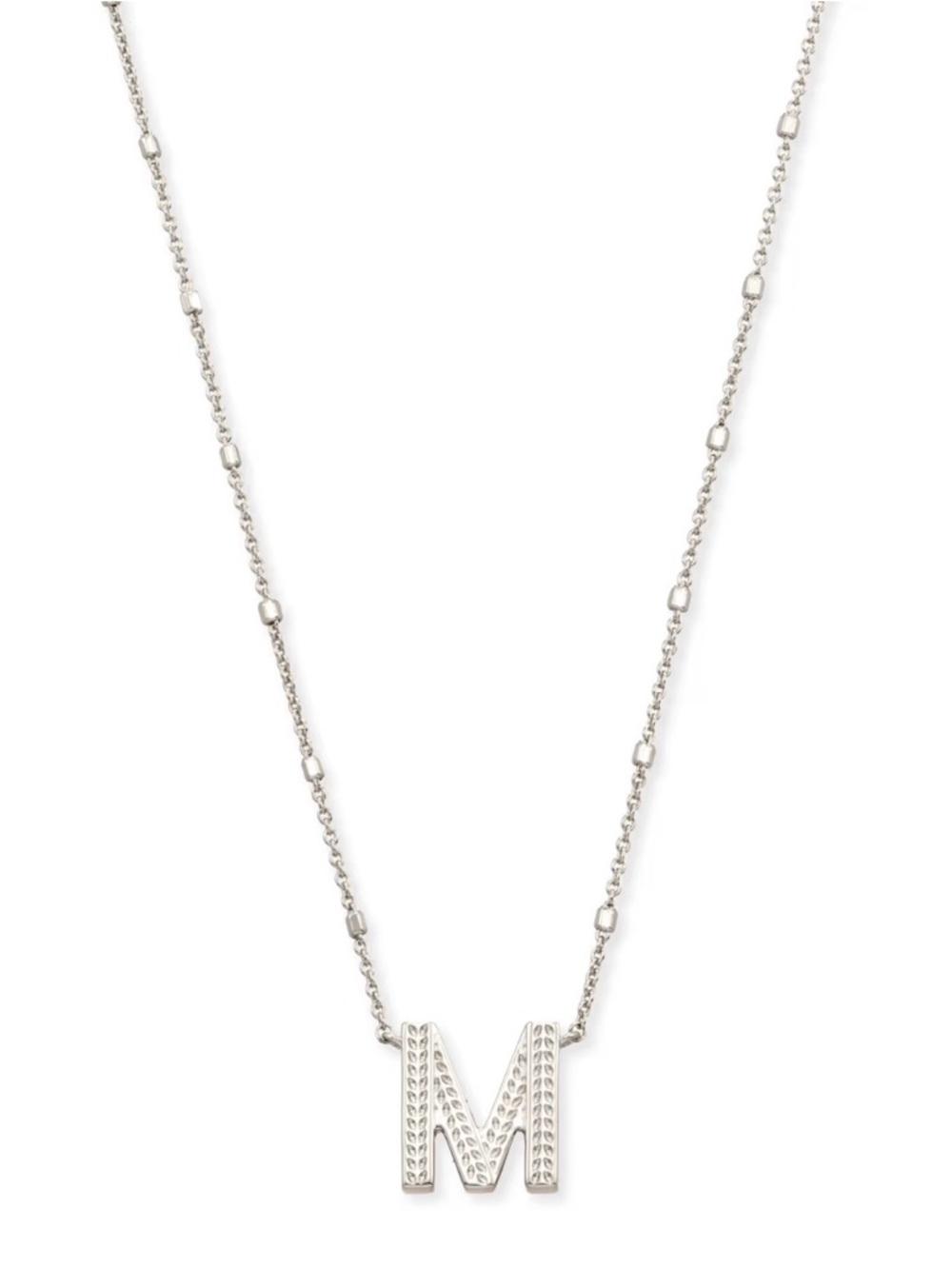 Kendra Scott silver 'M' pendant necklace NWOT